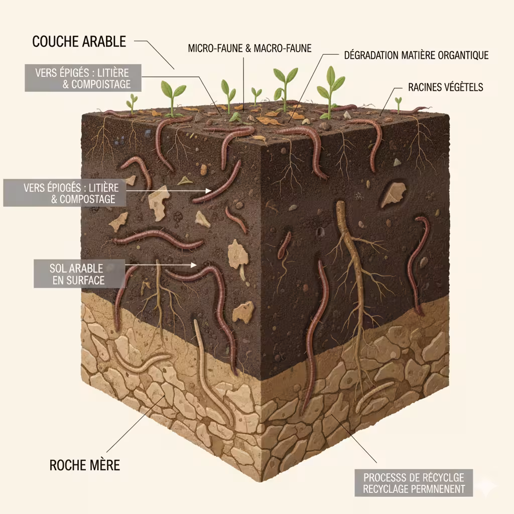 Le sol et les lombrics